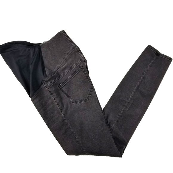 Madewell Maternity Over-the-Belly 2nd 3rd Trimester Skinny Jeans Faded Black 24 - Picture 3 of 12